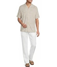 Caribbean Floral Short Sleeve Woven Camp Shirt