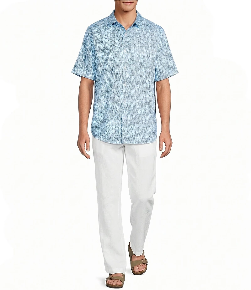 Caribbean Geo Print Short Sleeve Woven Shirt