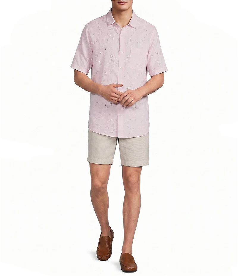 Caribbean Geo Print Short Sleeve Woven Shirt