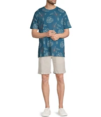 Caribbean Hibiscus Print Short Sleeve T-Shirt