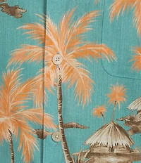 Caribbean Hut Print Short Sleeve Woven Shirt