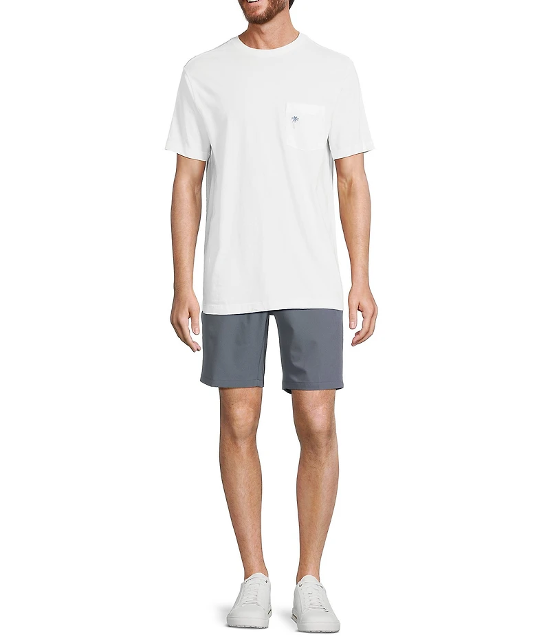 Caribbean Isle Breeze Flat Front Performance Stretch 8#double; Inseam Shorts