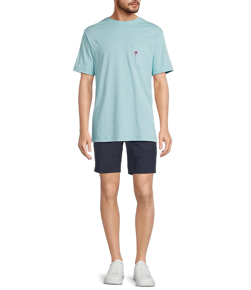 Caribbean Isle Breeze Flat Front Stretch Performance 8#double; Inseam Shorts