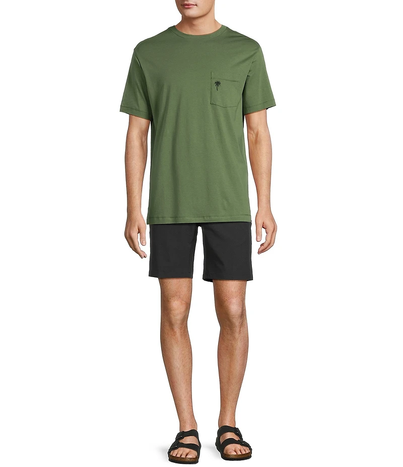 Caribbean Isle Breeze Flat Front Performance Stretch 8#double; Inseam Shorts