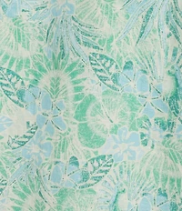 Caribbean Leaf Print Long Sleeve Woven Shirt