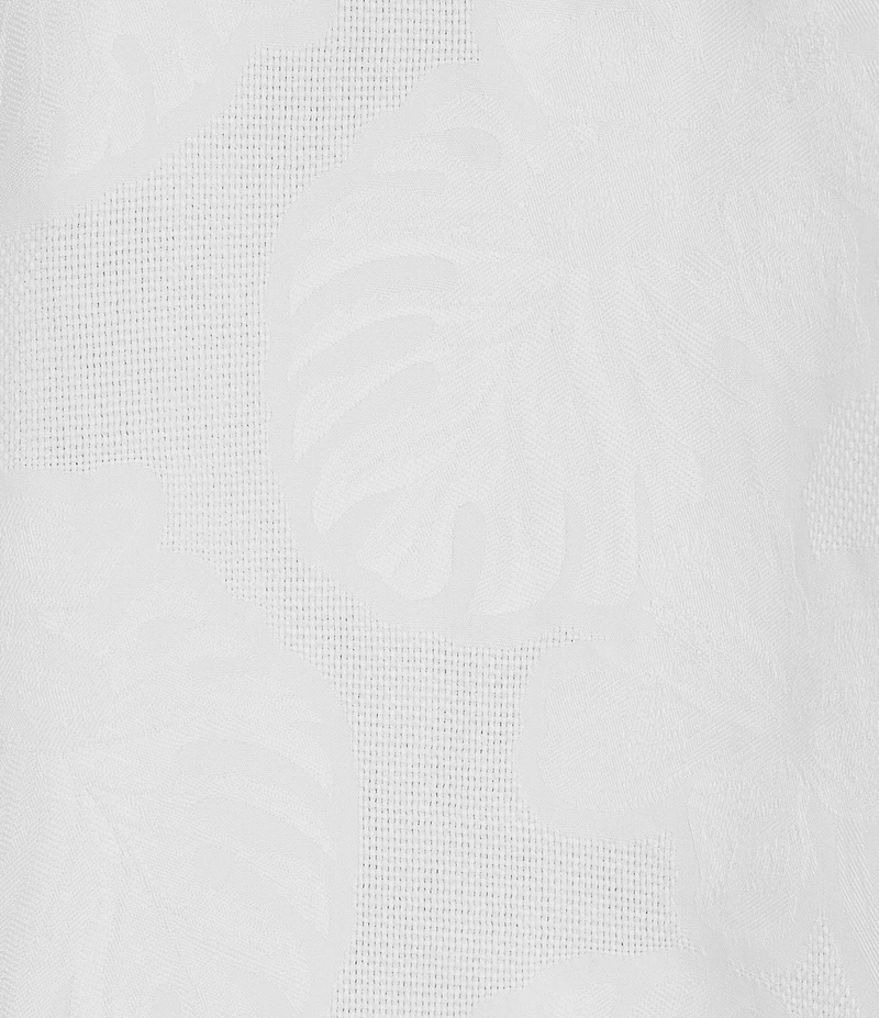 Caribbean Leaf Print Short Sleeve Woven Camp Shirt