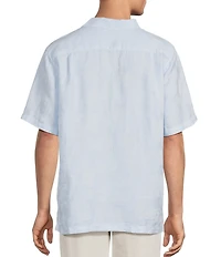 Caribbean Linen Blend Ombre Short Sleeve Woven Shirt