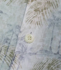 Caribbean Linen Blend Scenic Print Short Sleeve Woven Shirt