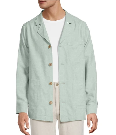 Caribbean Linen Blend Shirt Jacket