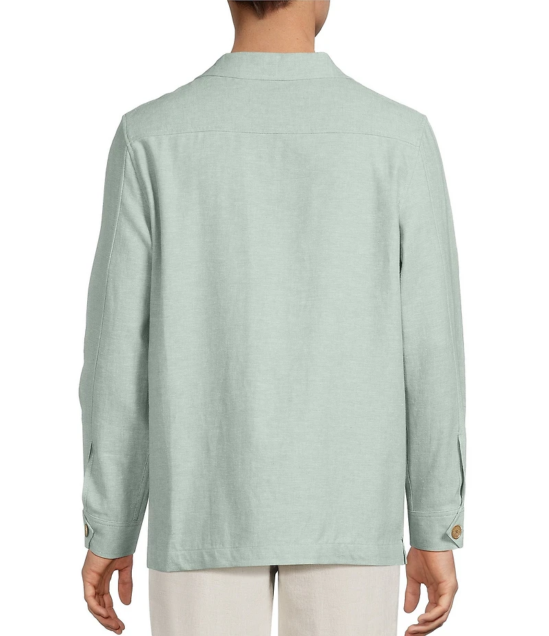 Caribbean Linen Blend Shirt Jacket