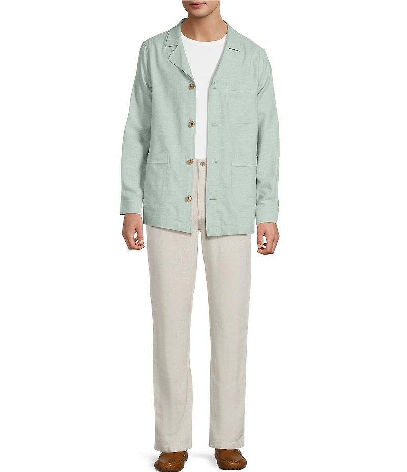 Caribbean Linen Blend Shirt Jacket