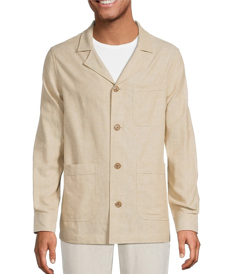 Caribbean Linen Blend Shirt Jacket