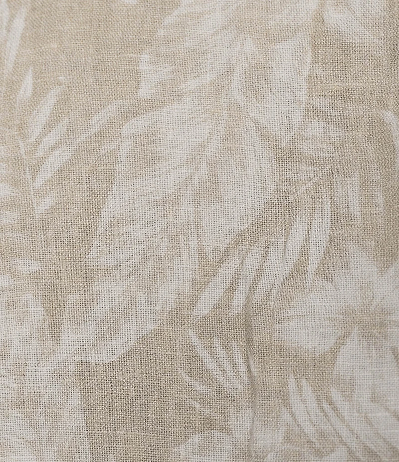 Caribbean Linen Burnout Print Short Sleeve Woven Shirt