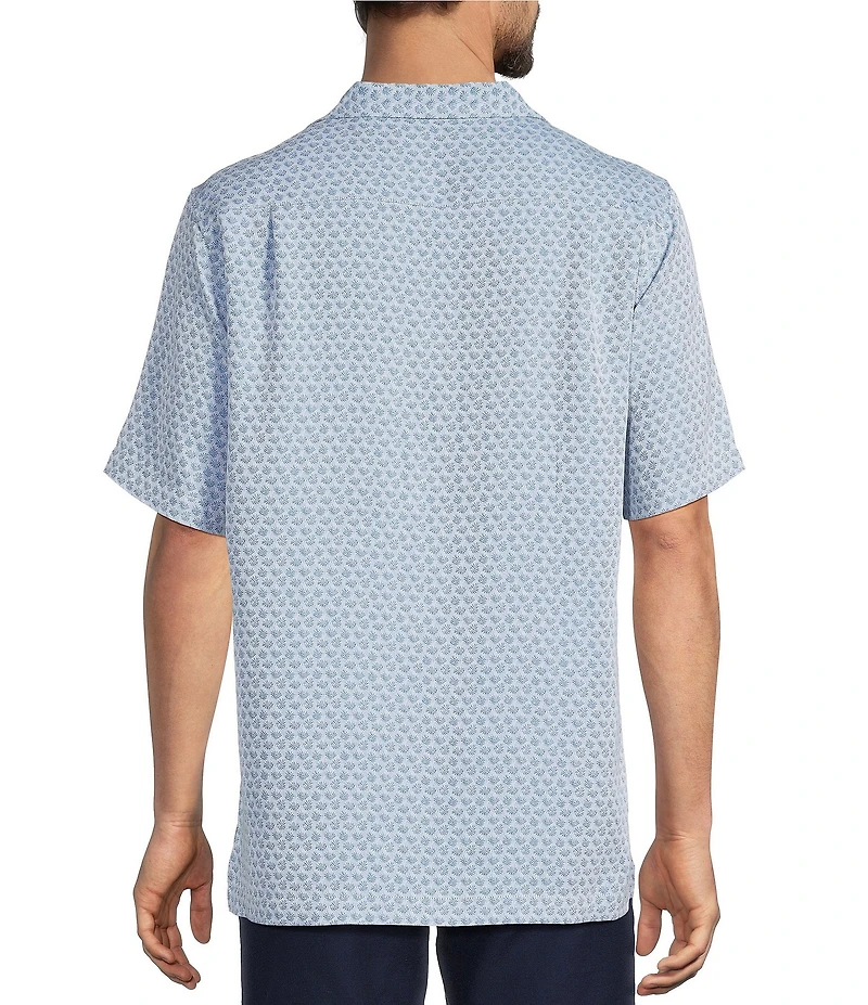 Caribbean Micro Print Short Sleeve Woven Camp Shirt
