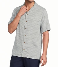 Caribbean Micro Print Short Sleeve Woven Camp Shirt