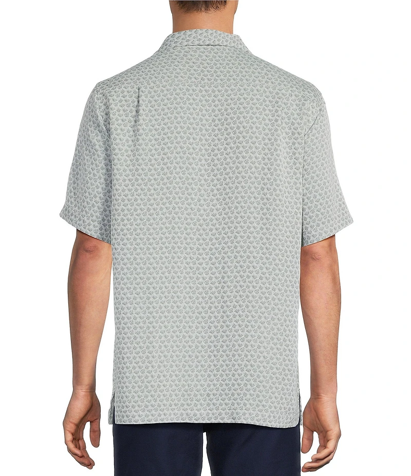 Caribbean Micro Print Short Sleeve Woven Camp Shirt