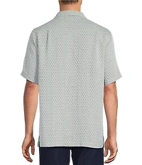 Caribbean Micro Print Short Sleeve Woven Camp Shirt