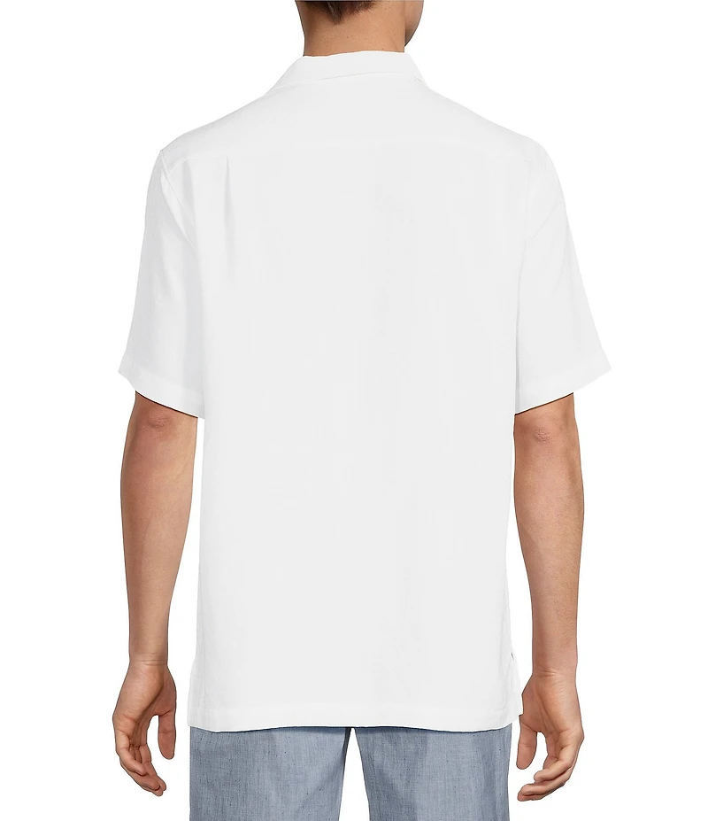Caribbean Micro Print Short Sleeve Woven Camp Shirt