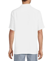 Caribbean Micro Print Short Sleeve Woven Camp Shirt