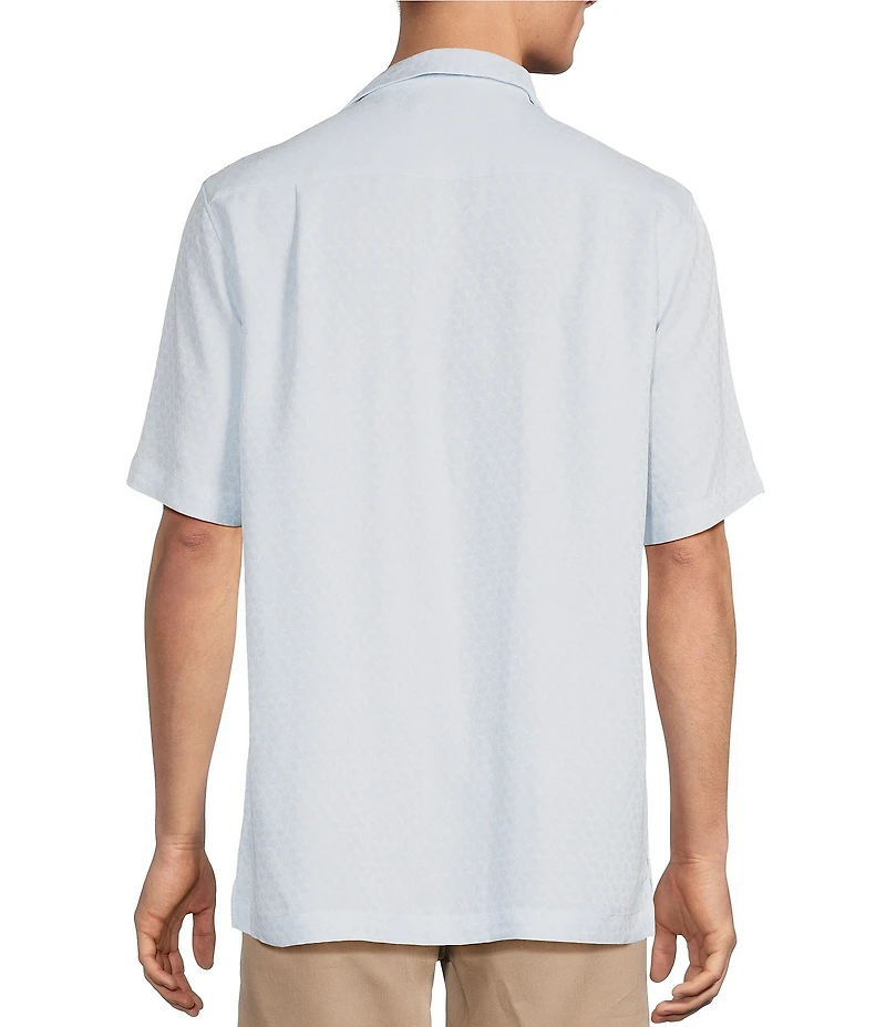 Caribbean Micro Print Short Sleeve Woven Camp Shirt