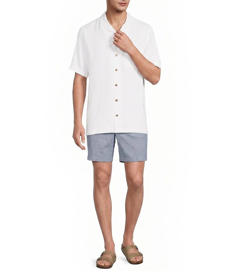 Caribbean Micro Print Short Sleeve Woven Camp Shirt