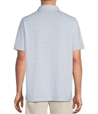 Caribbean Mini Drink Print Short Sleeve Polo Shirt