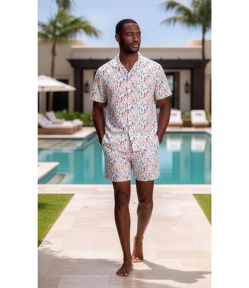 Caribbean Coordinating Mini Drinks 6#double; Cabana Swim Trunks