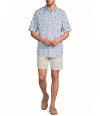 Caribbean Mini Embroidery Short Sleeve Woven Shirt