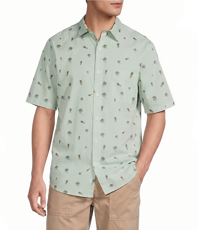 Caribbean Mini Embroidery Short Sleeve Woven Shirt