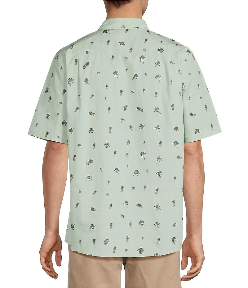 Caribbean Mini Embroidery Short Sleeve Woven Shirt