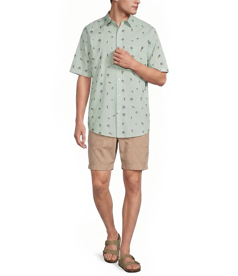 Caribbean Mini Embroidery Short Sleeve Woven Shirt
