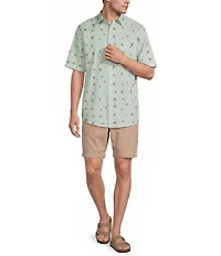 Caribbean Mini Embroidery Short Sleeve Woven Shirt