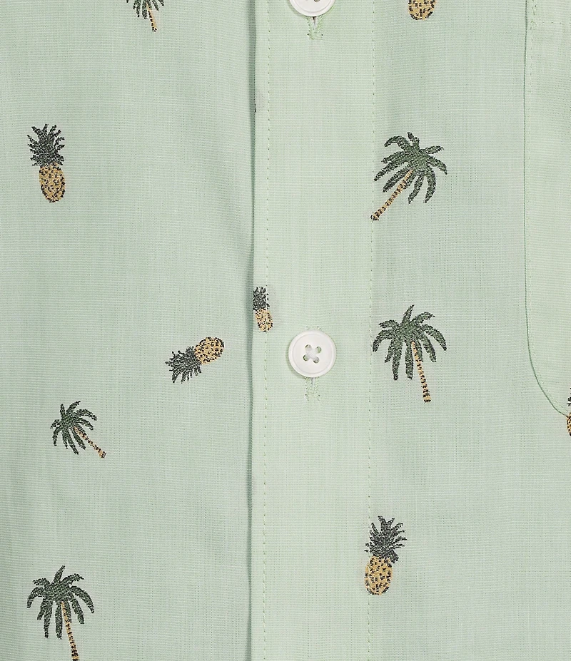 Caribbean Mini Embroidery Short Sleeve Woven Shirt