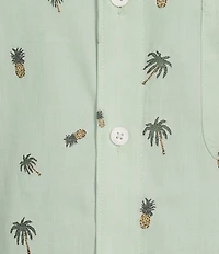 Caribbean Mini Embroidery Short Sleeve Woven Shirt
