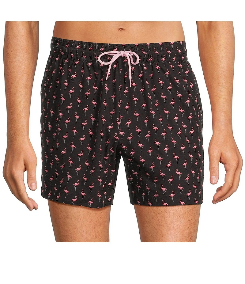 Caribbean Mini Flamingo 5#double; Cabana Swim Trunks