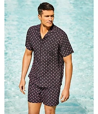 Caribbean Mini Flamingo 5#double; Cabana Swim Trunks