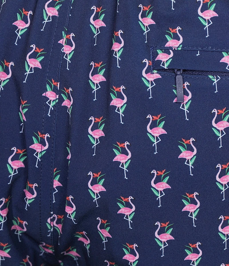 Caribbean Mini Flamingo 6#double; Cabana Swim Trunks