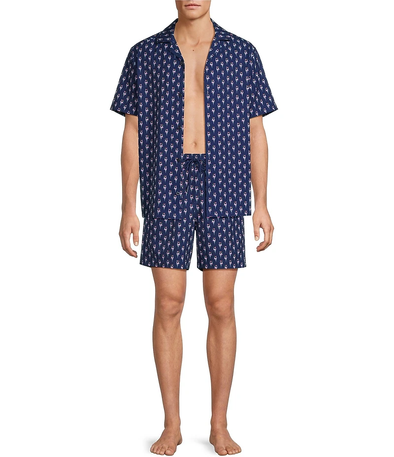 Caribbean Mini Flamingo 6#double; Cabana Swim Trunks