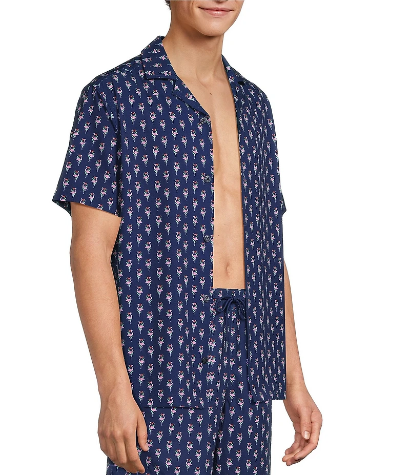 Caribbean Mini Flamingo Cabana Camp Top