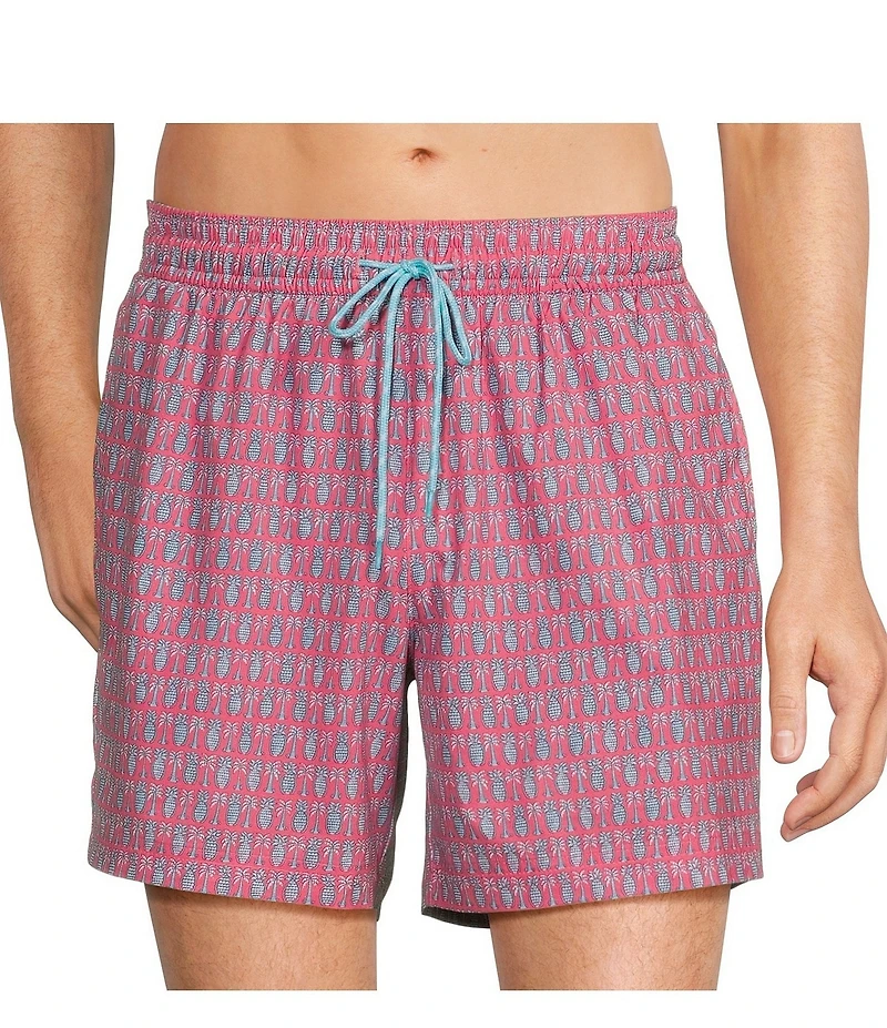 Caribbean Mini Palm Pineapple 6#double; Swim Trunks
