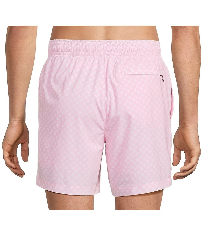 Caribbean Mini Shell Print 6#double; Swim Trunks