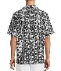Caribbean Mini Shell Print Short Sleeve Woven Camp Shirt