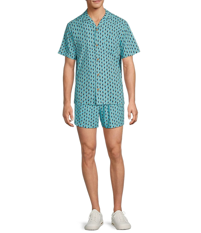 Caribbean Mini Toucan 5#double; Inseam Cabana Swim Trunks