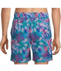 Caribbean Neon Pineapples 6#double; Swim Trunks
