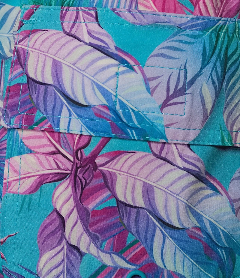 Caribbean Neon Pineapples 6#double; Swim Trunks