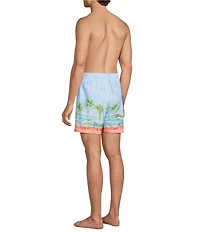 Caribbean Ombre Scenic 6#double; Cabana Swim Trunks