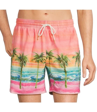 Caribbean Ombre Sunset 6#double; Cabana Swim Trunks