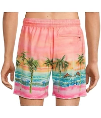 Caribbean Ombre Sunset 6#double; Cabana Swim Trunks