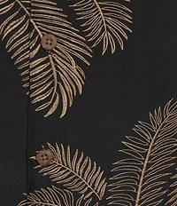 Caribbean Palm Embroidery Short Sleeve Woven Shirt