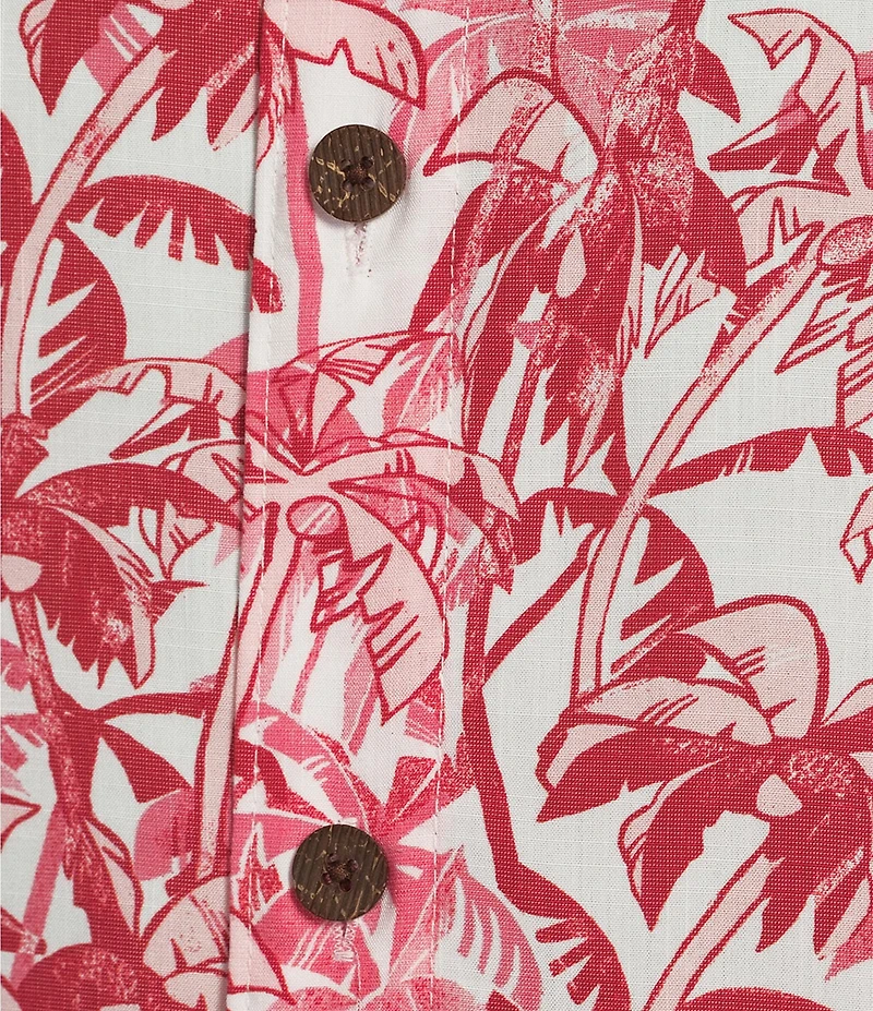 Caribbean Palm Print Short Sleeve Woven Shirt